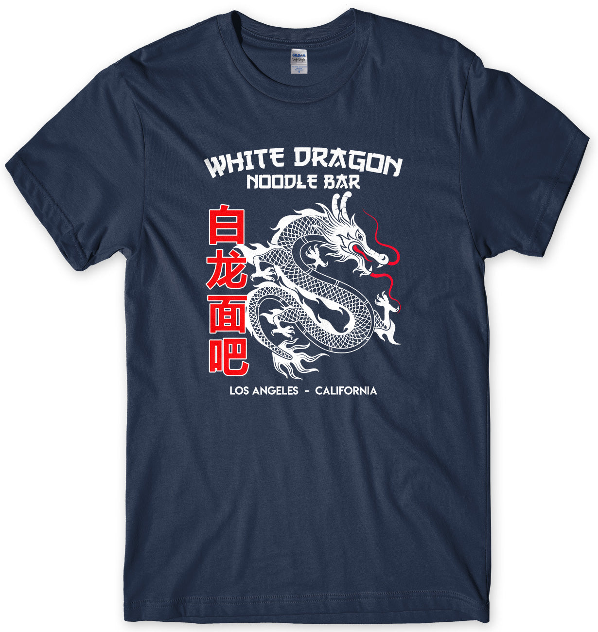 WHITE DRAGON NODDLE BAR MENS UNISEX T-SHIRT