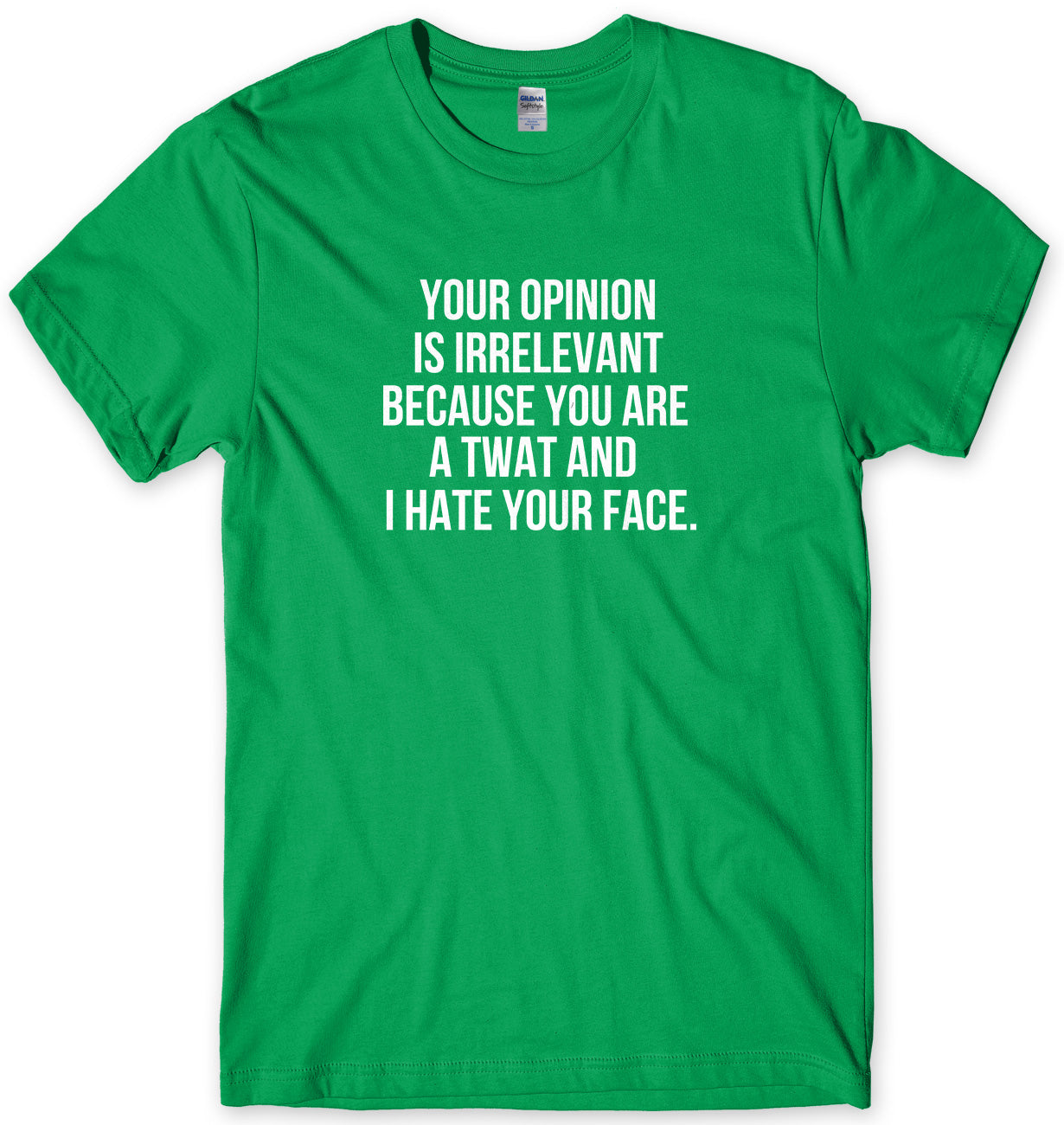 Your Opinion Is Irrelevant Because Your A Twat And I Hate Your Face Man Mens Unisex T-Shirt