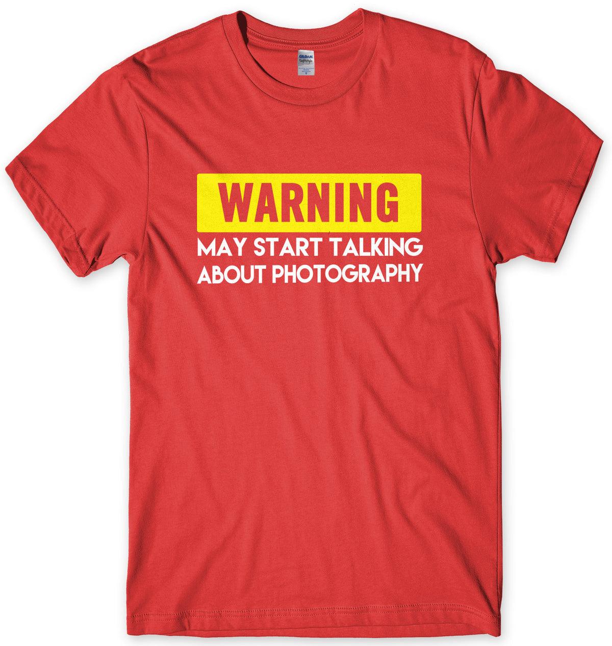 WARNING MAY START TALKING ABOUT PHOTOGRAPHY MENS FUNNY SLOGAN UNISEX T-SHIRT