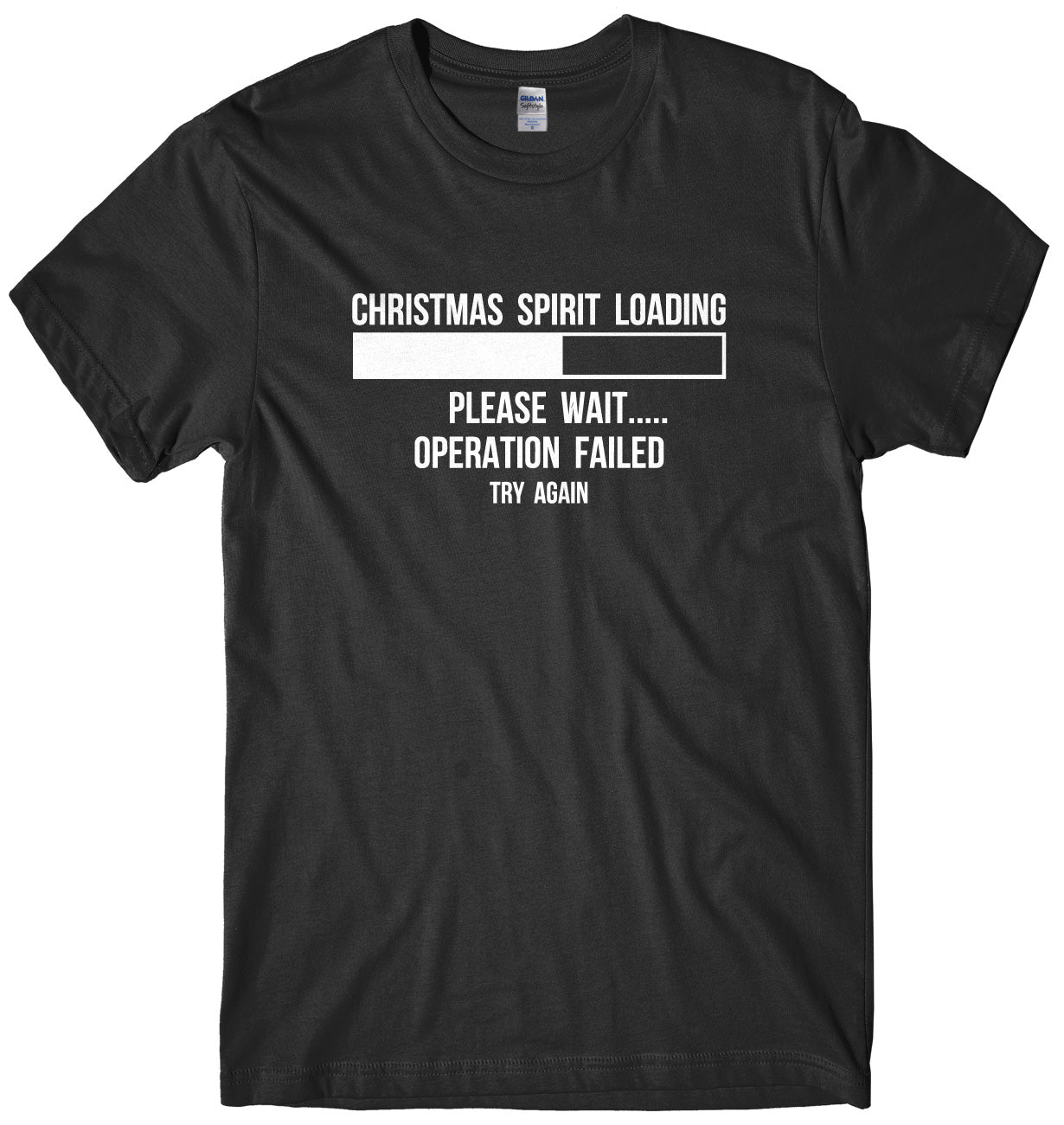 Christmas Spirit Loading Please Wait.... Mens Unisex Christmas T-Shirt