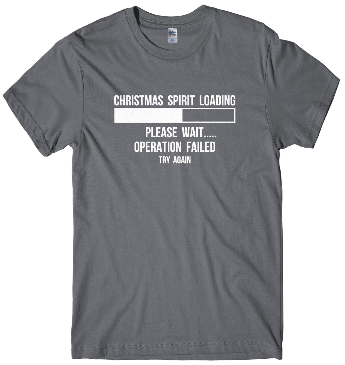 Christmas Spirit Loading Please Wait.... Mens Unisex Christmas T-Shirt