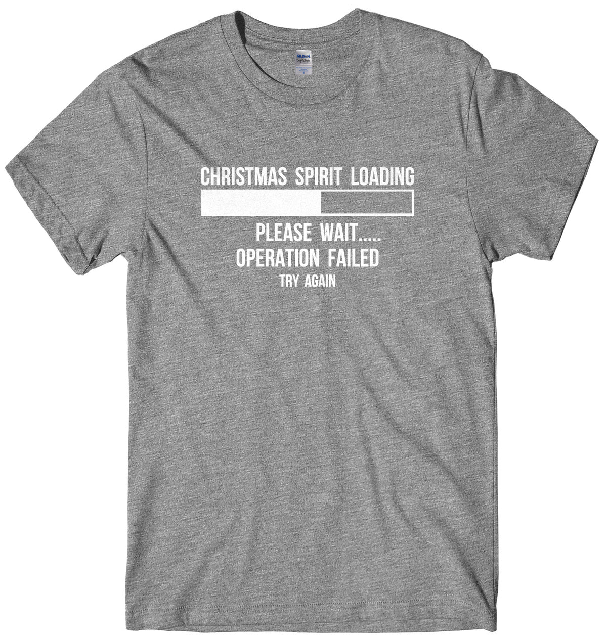Christmas Spirit Loading Please Wait.... Mens Unisex Christmas T-Shirt