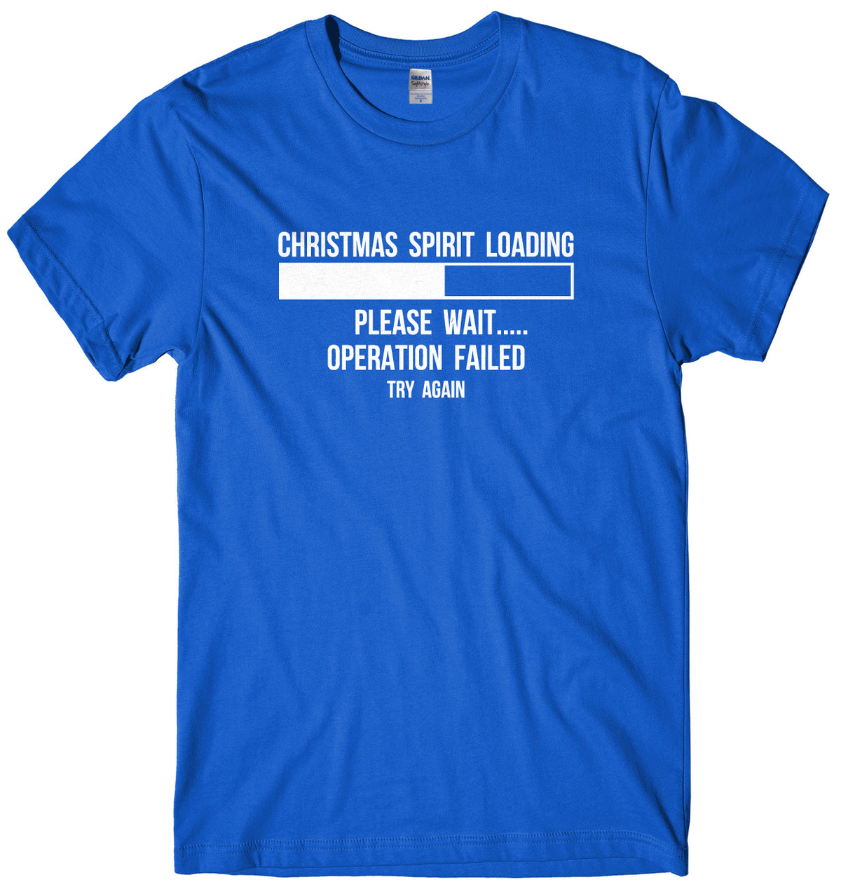 Christmas Spirit Loading Please Wait.... Mens Unisex Christmas T-Shirt