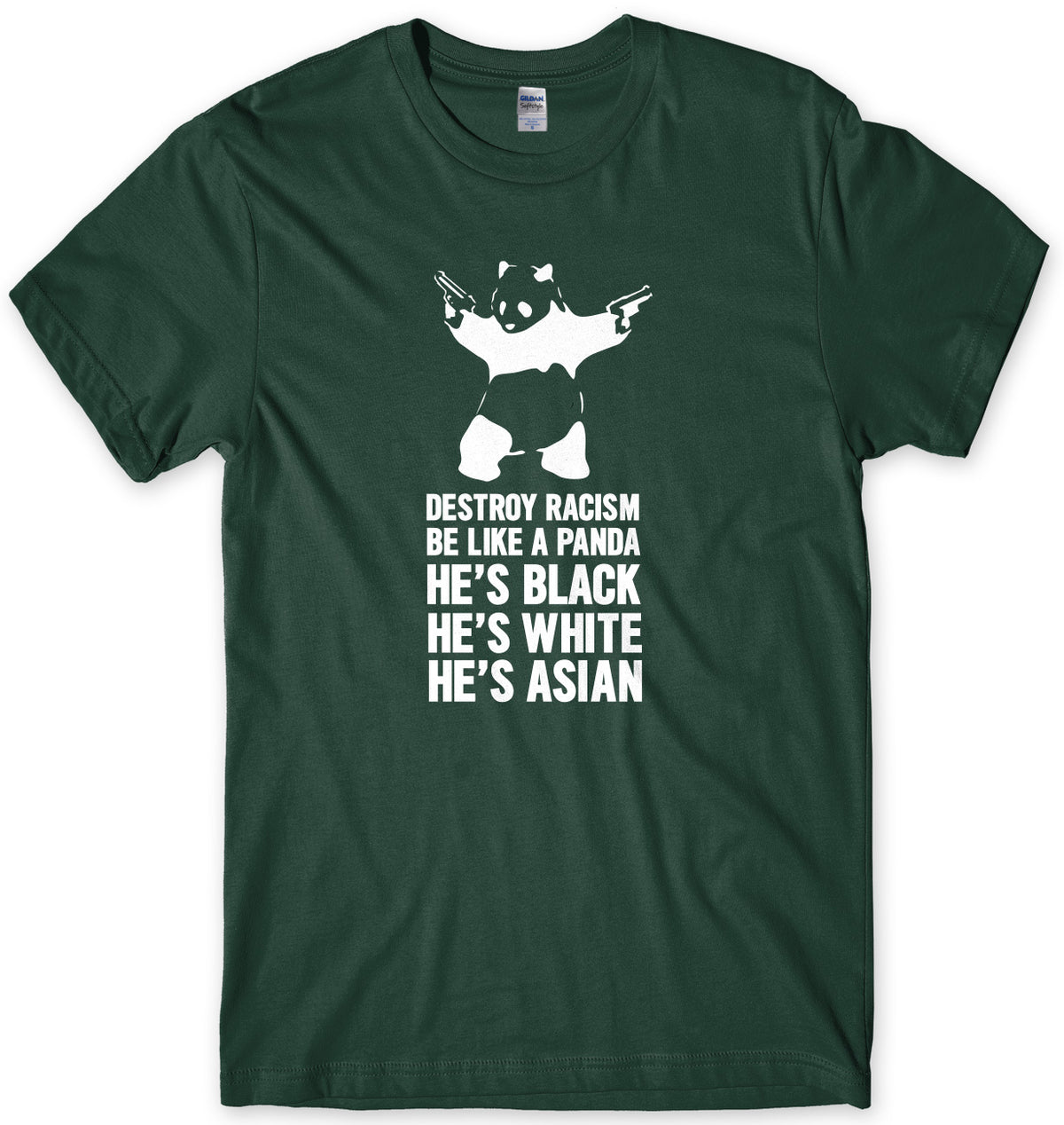 Destroy Racism Be Like A Panda Mens Unisex T-Shirt
