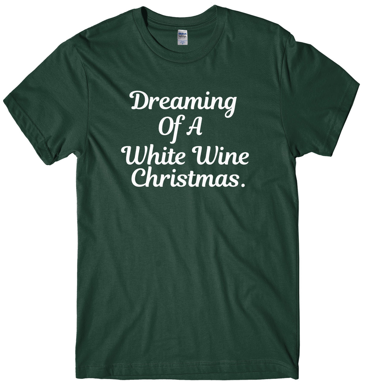 Dreaming Of A White Wine Christmas Mens Unisex Christmas T-Shirt