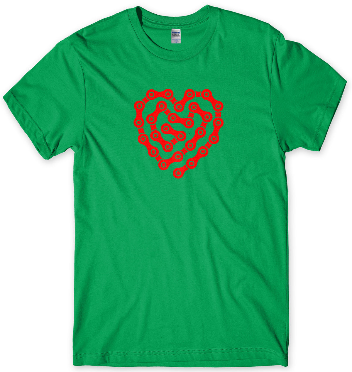Love Cycling Bike Chain Heart Design Mens Unisex T-Shirt