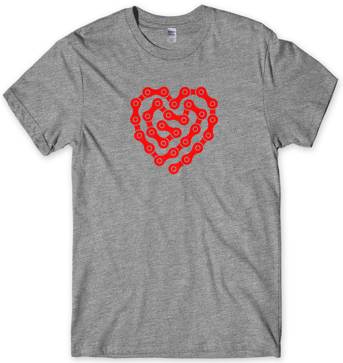 Love Cycling Bike Chain Heart Design Mens Unisex T-Shirt