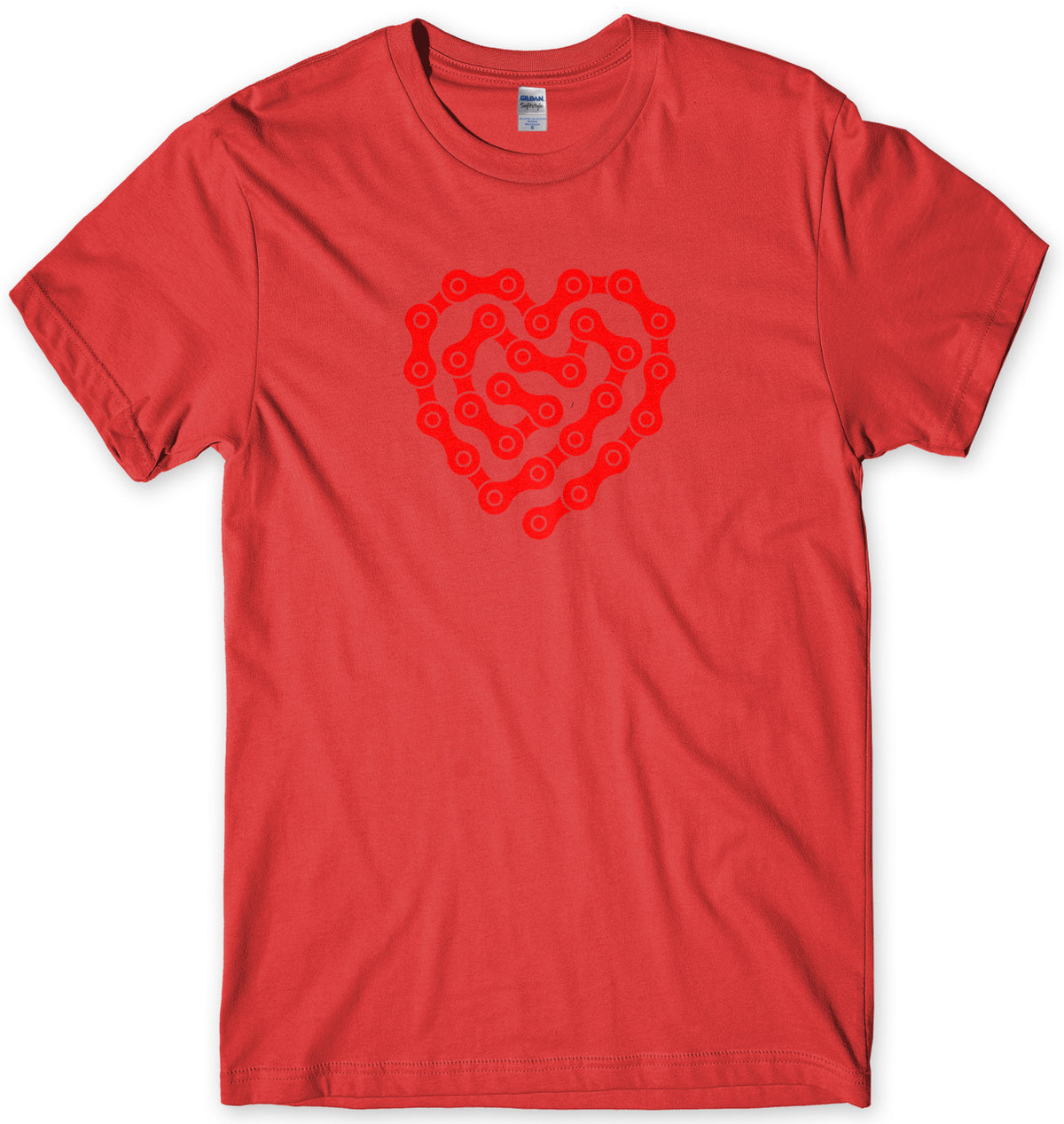 Love Cycling Bike Chain Heart Design Mens Unisex T-Shirt