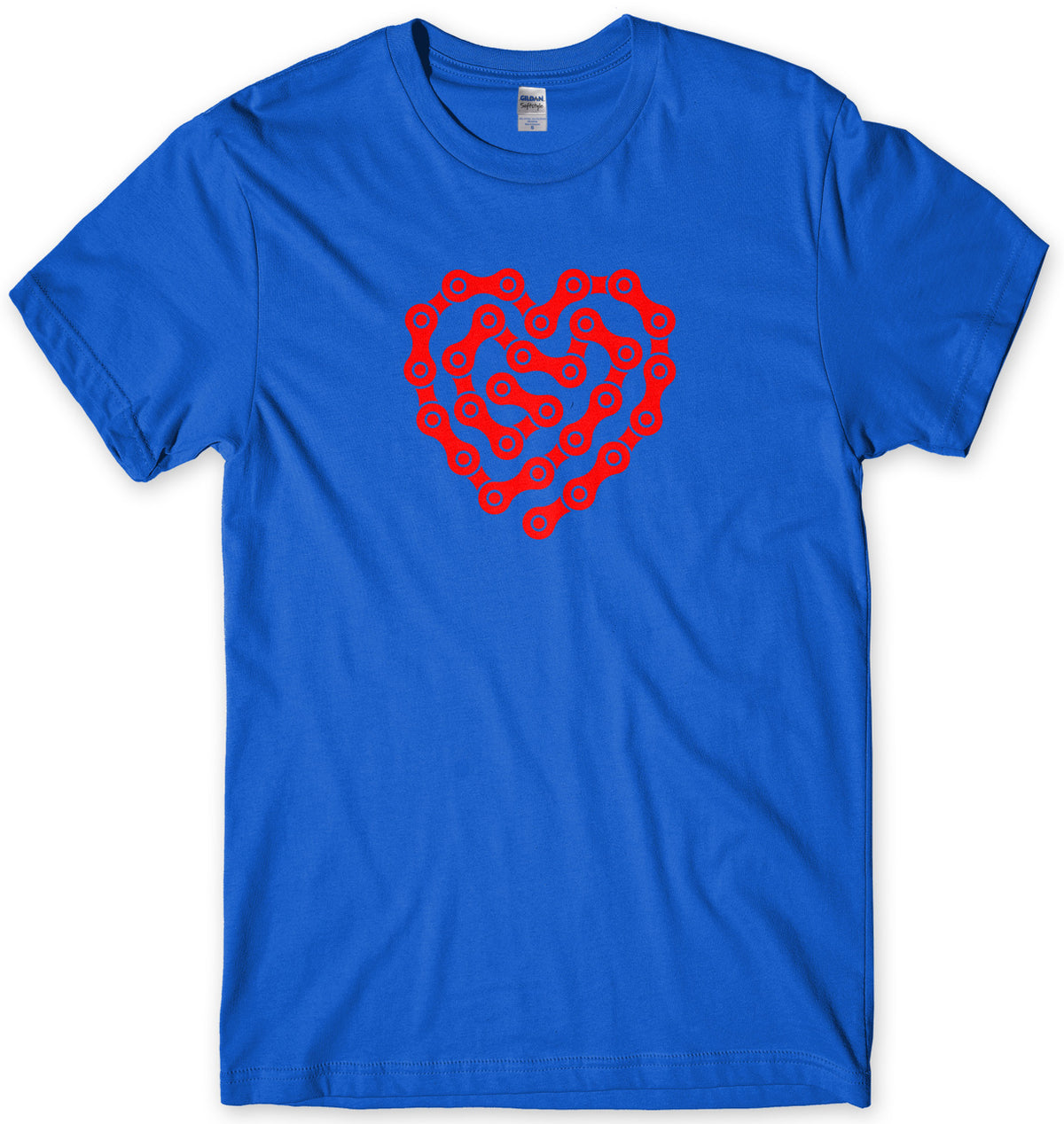 Love Cycling Bike Chain Heart Design Mens Unisex T-Shirt
