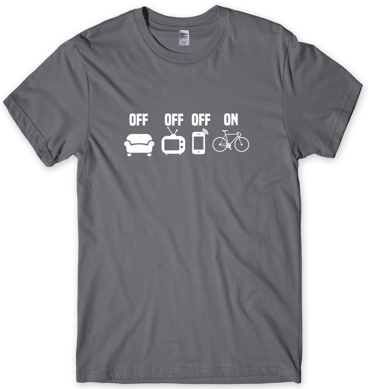 TV Off Phone Off Bike On Cycling Mens Unisex T-Shirt