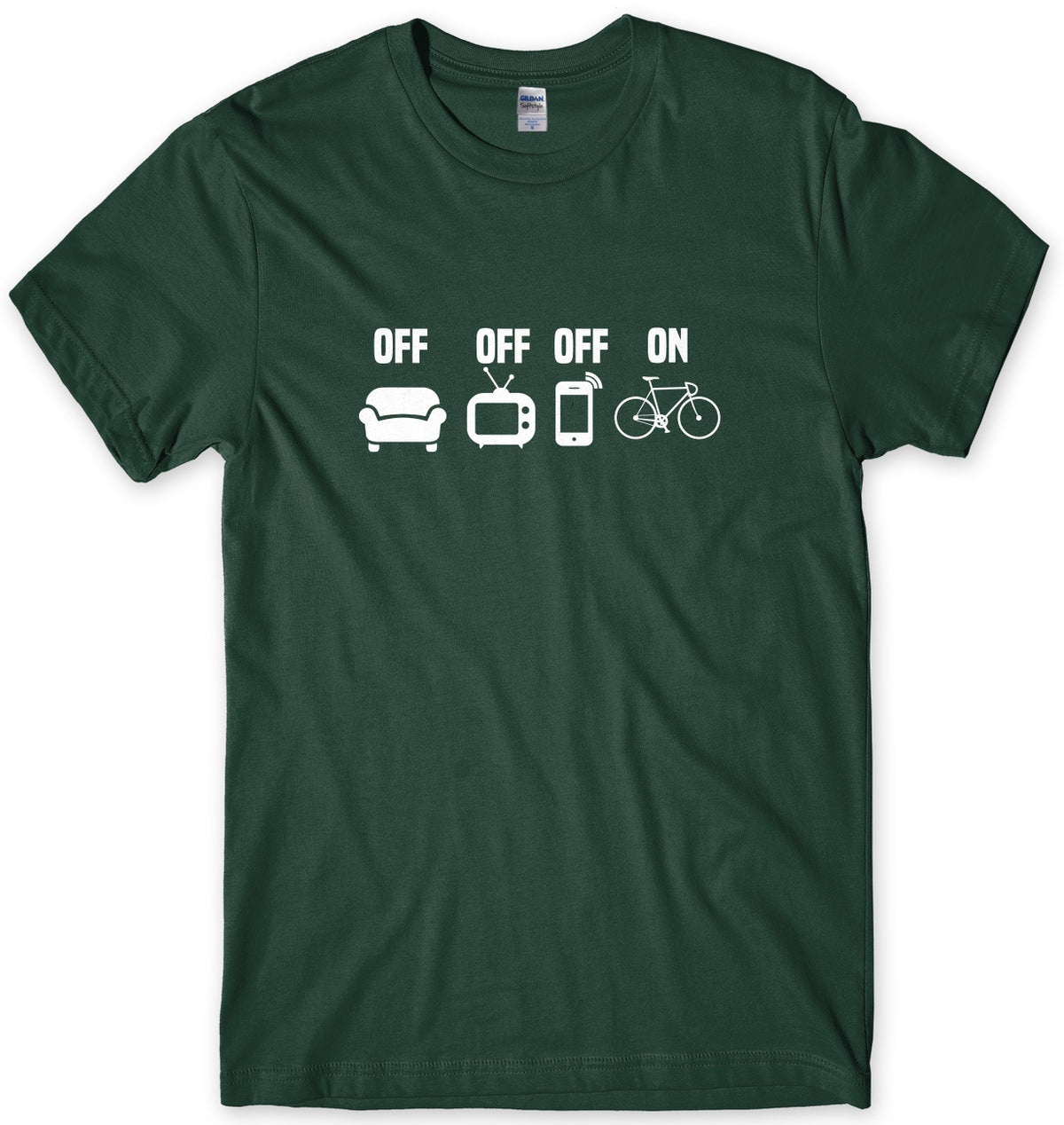 TV Off Phone Off Bike On Cycling Mens Unisex T-Shirt