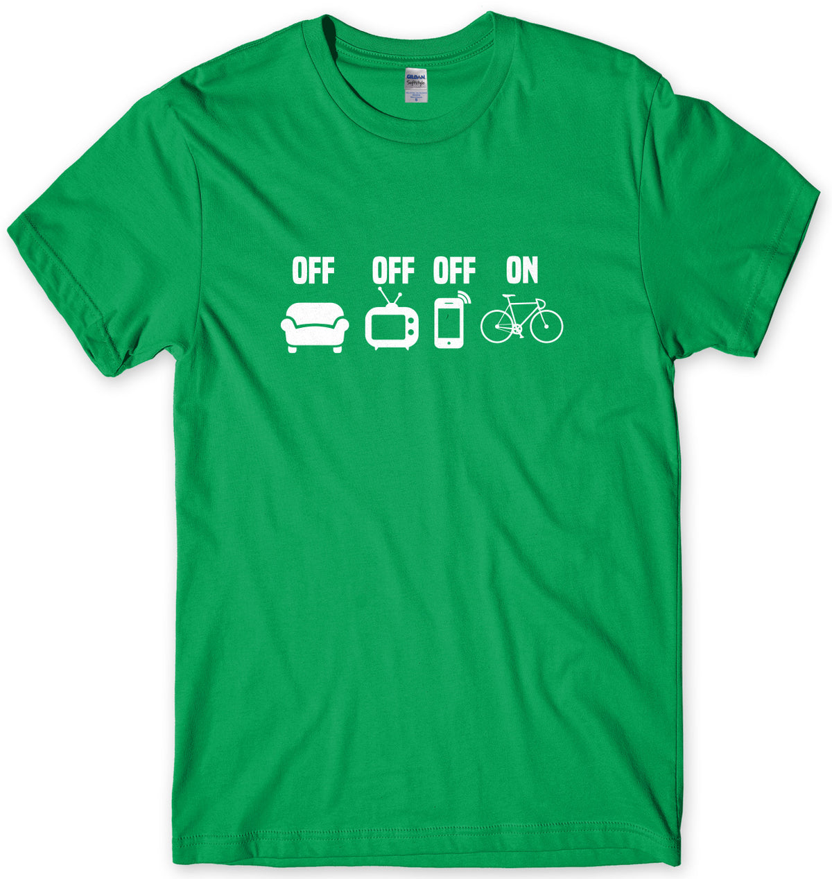 TV Off Phone Off Bike On Cycling Mens Unisex T-Shirt