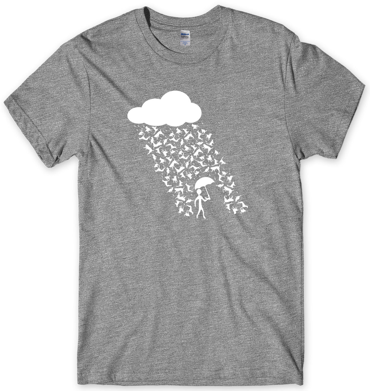 RAINING CATS AND DOGS MENS FUNNY UNISEX T-SHIRT