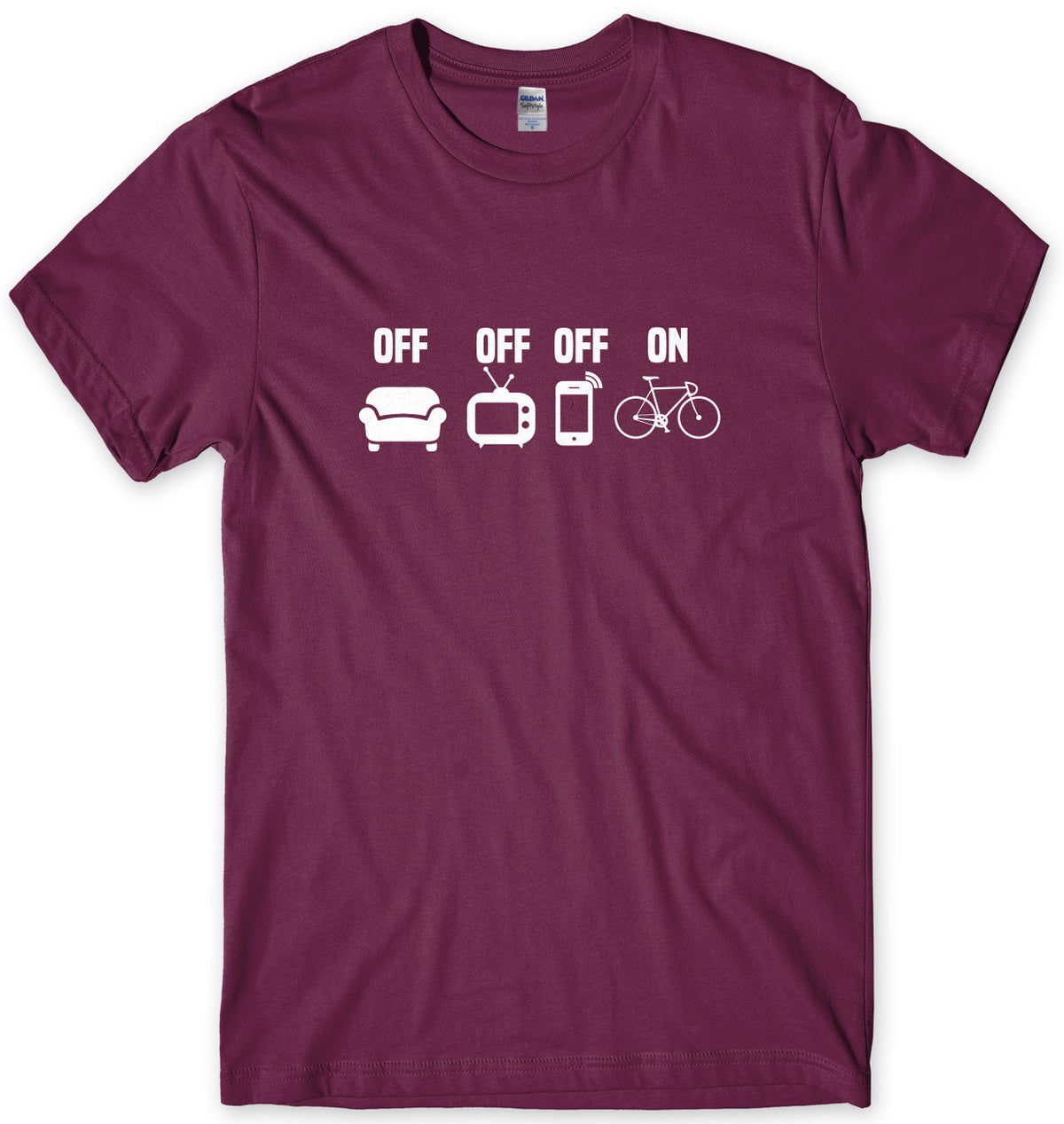 TV Off Phone Off Bike On Cycling Mens Unisex T-Shirt