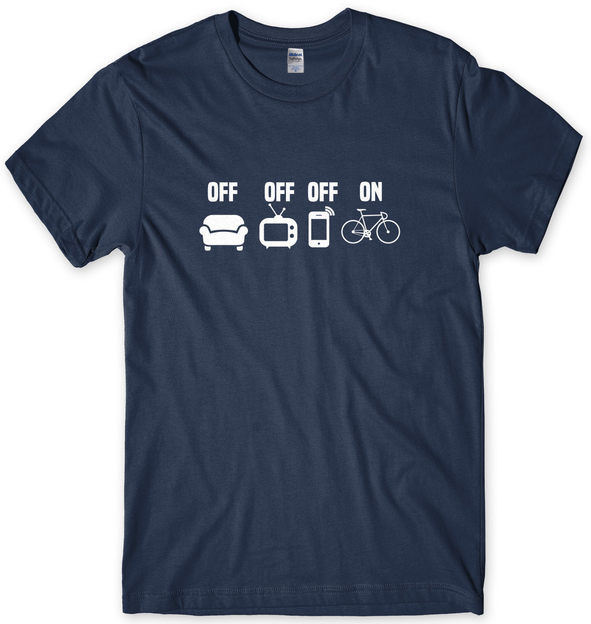 TV Off Phone Off Bike On Cycling Mens Unisex T-Shirt