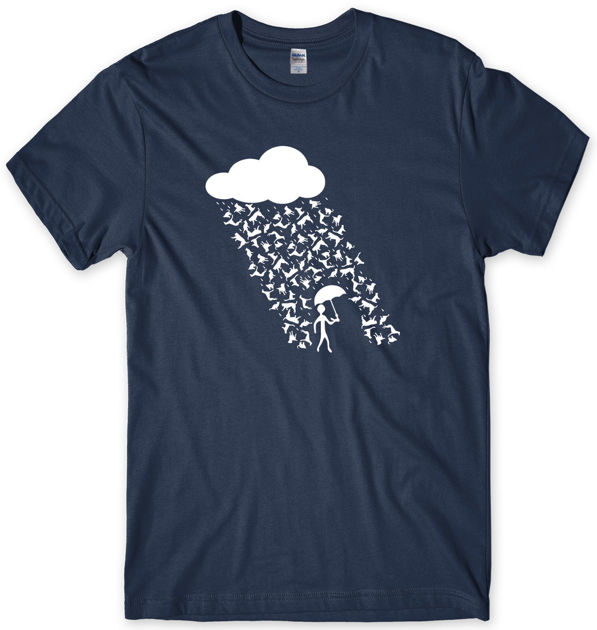 RAINING CATS AND DOGS MENS FUNNY UNISEX T-SHIRT