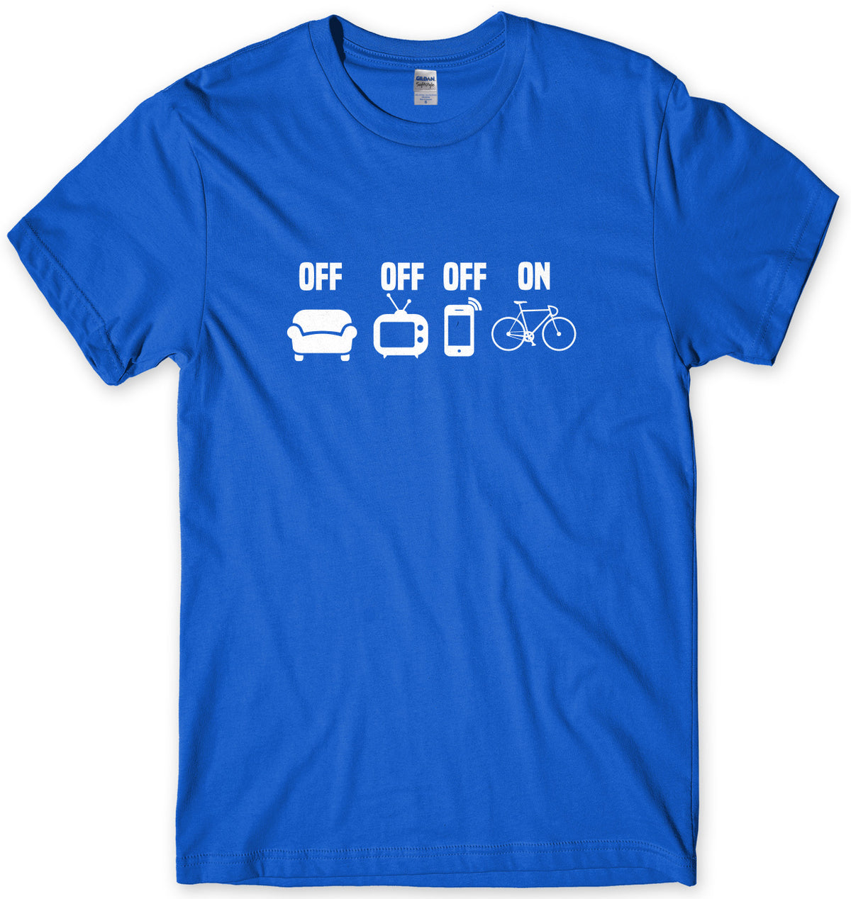 TV Off Phone Off Bike On Cycling Mens Unisex T-Shirt