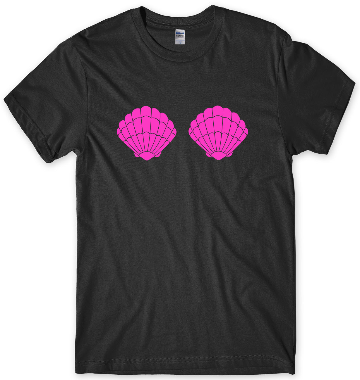 MERMAID SHELLS BEACH BOOBIES MENS FUNNY UNISEX T-SHIRT