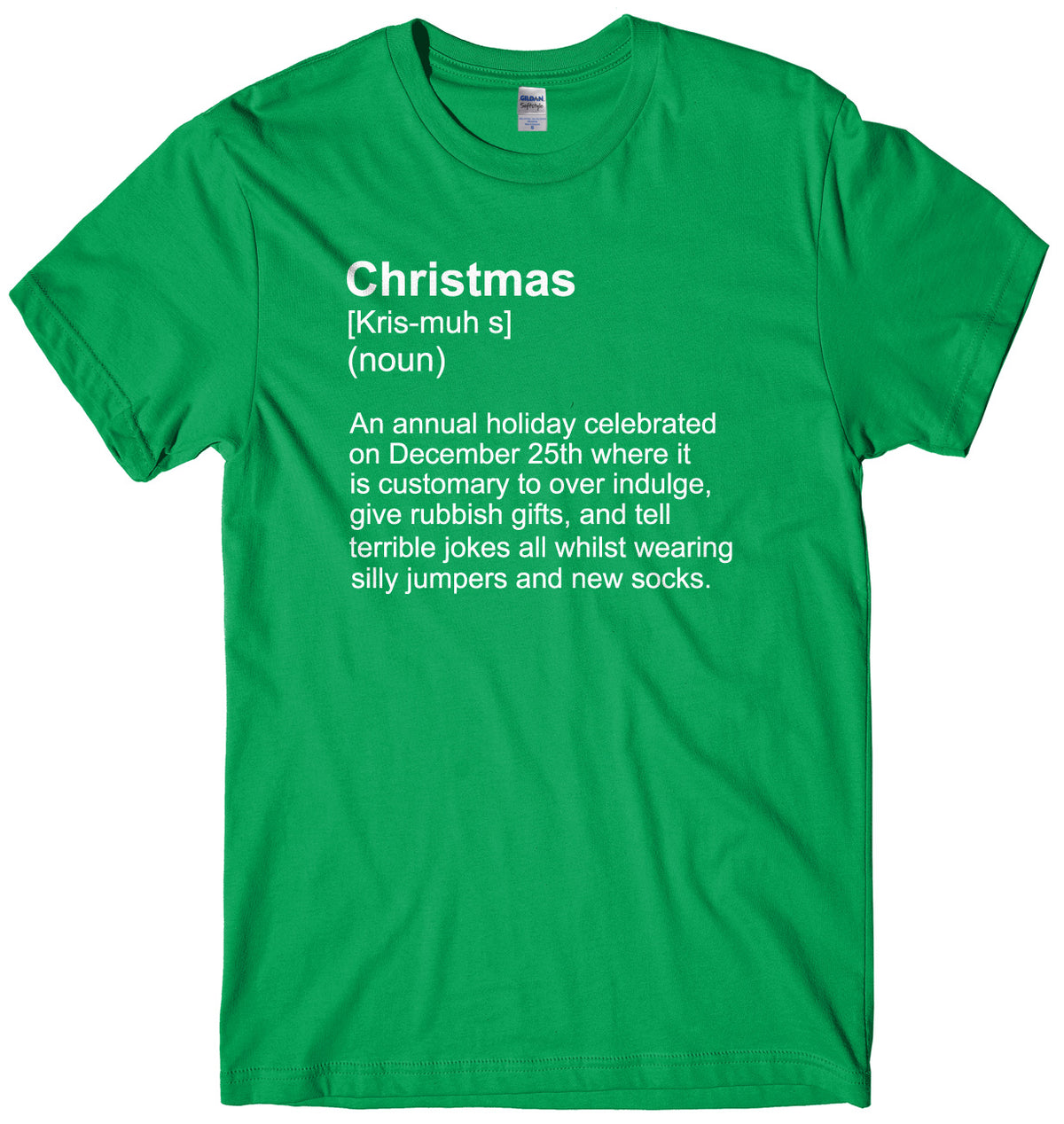 Christmas (Kris-muh-s) (noun) Mens Unisex Christmas T-Shirt