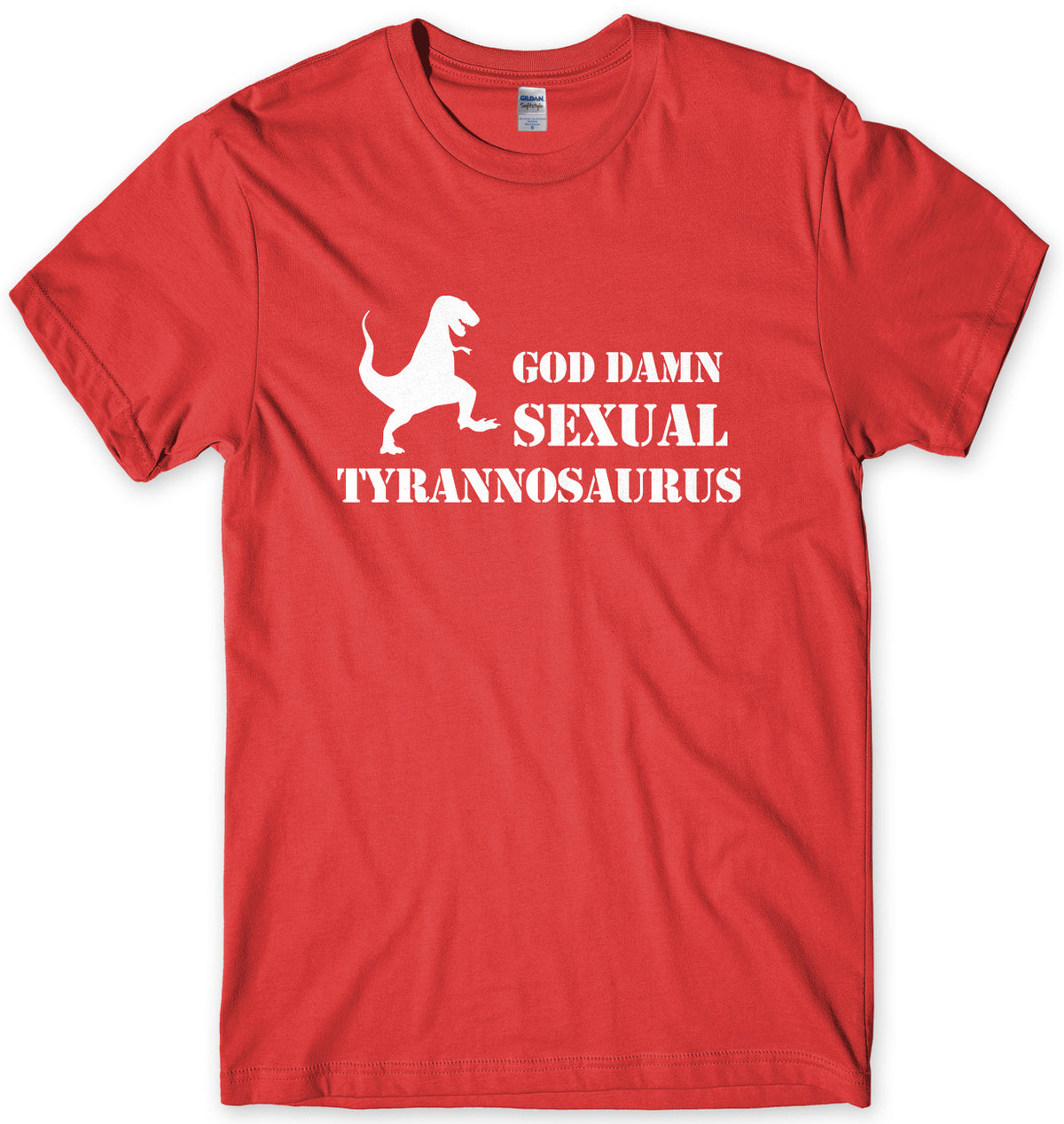 GOD DAMN SEXUAL TYRANNOSAURUS - INSPIRED BY PREDATOR MENS UNISEX T-SHIRT