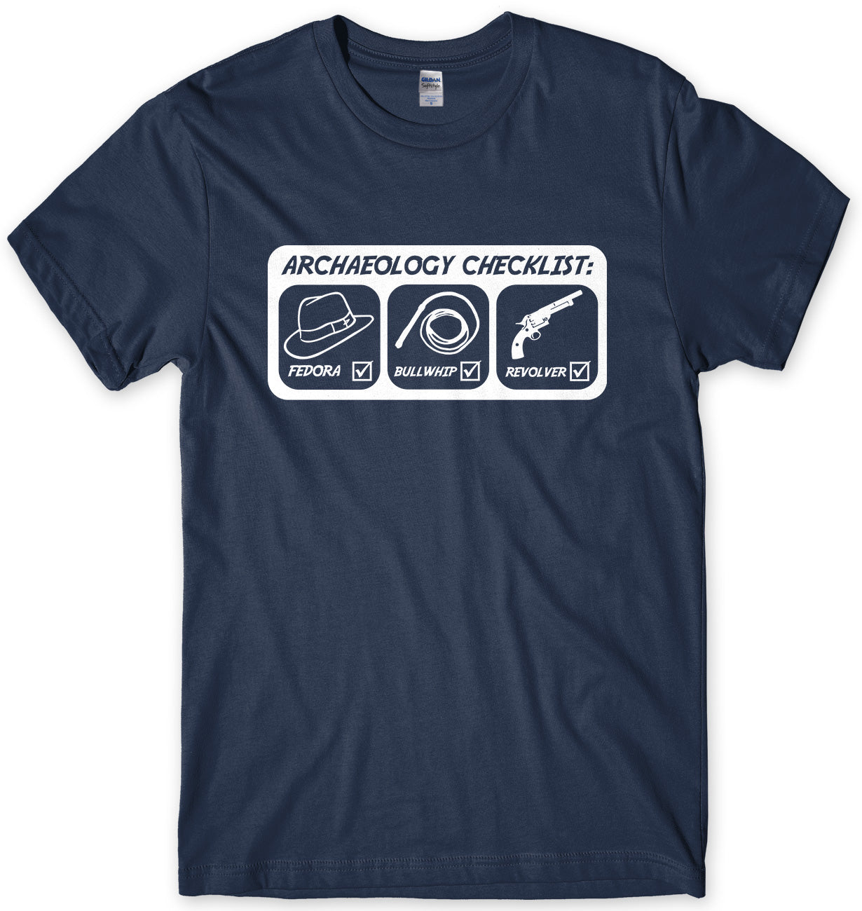 ARCHAEOLOGY CHECKLIST - INSPIRED BY INDIANA JONES MENS UNISEX T-SHIRT