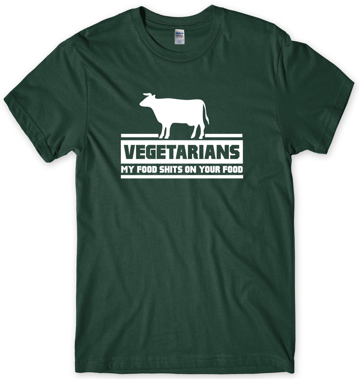 VEGETARIANS MY FOOD SH*TS ON YOUR FOOD MENS FUNNY UNISEX T-SHIRT