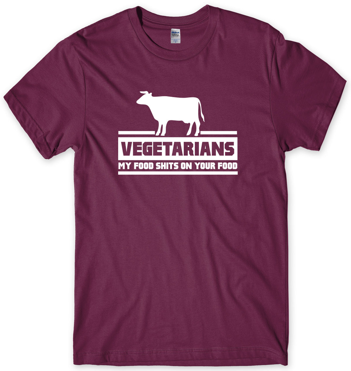 VEGETARIANS MY FOOD SH*TS ON YOUR FOOD MENS FUNNY UNISEX T-SHIRT