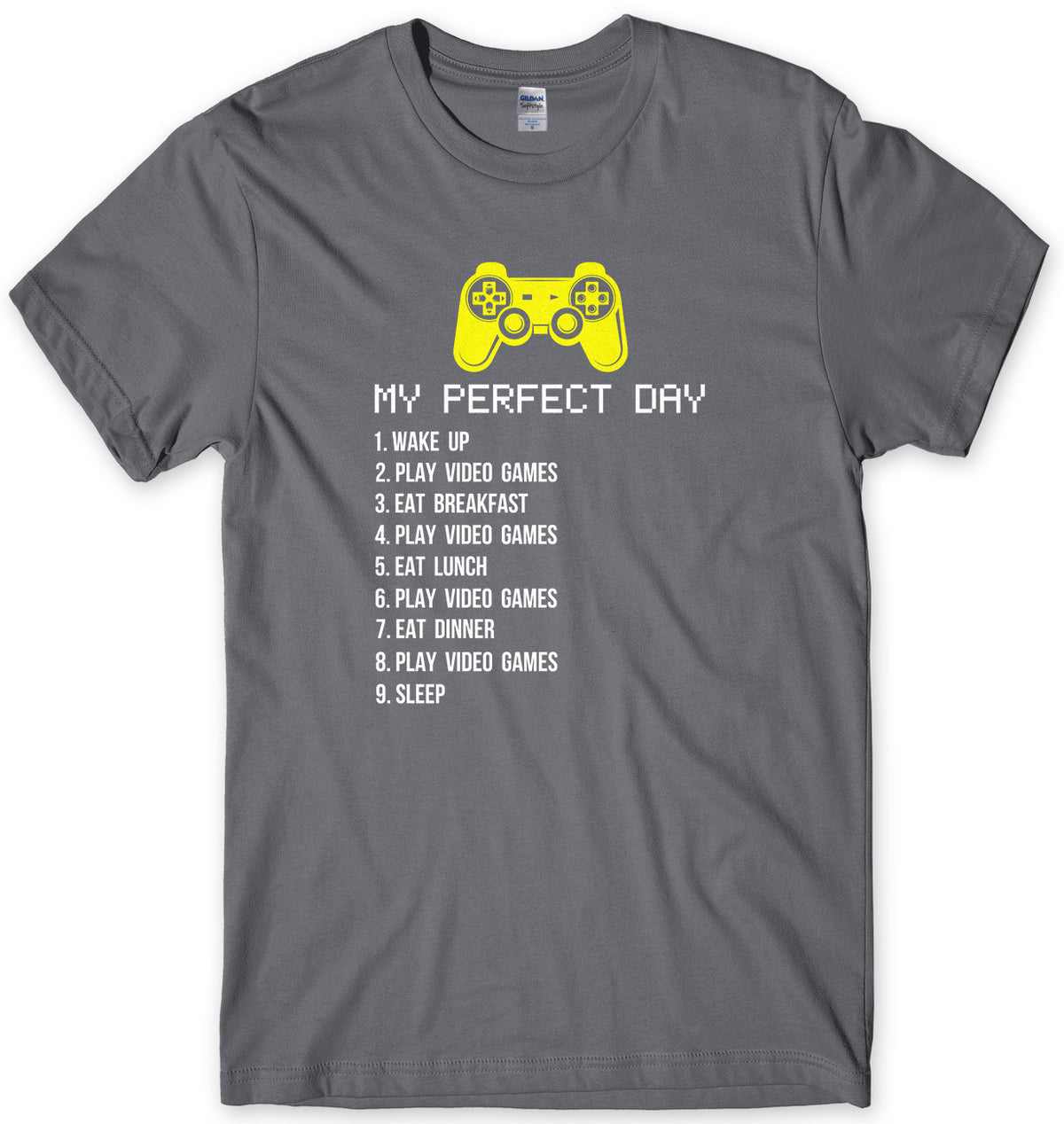 MY PERFECT DAY GAMER MENS UNISEX T-SHIRT