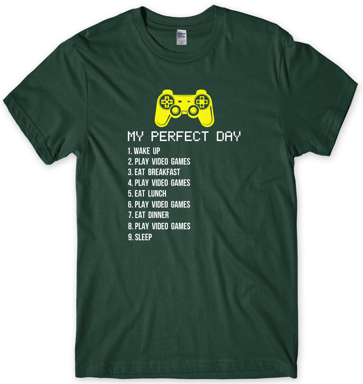 MY PERFECT DAY GAMER MENS UNISEX T-SHIRT
