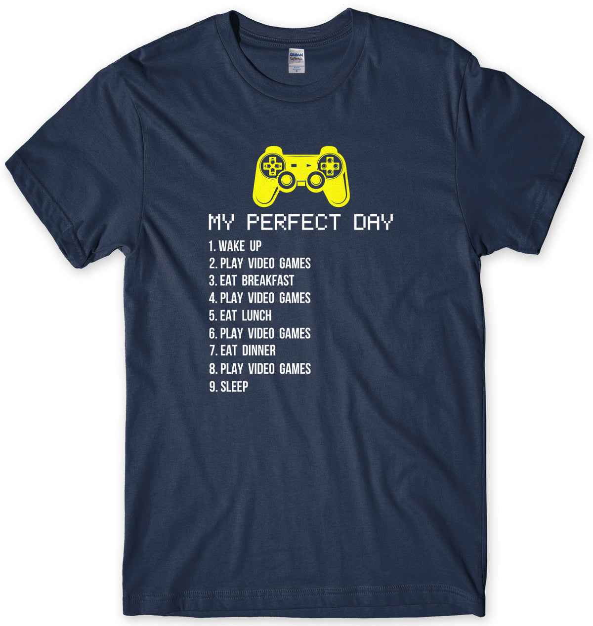 MY PERFECT DAY GAMER MENS UNISEX T-SHIRT