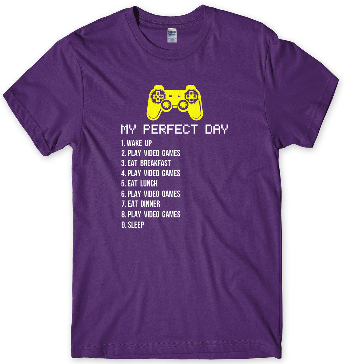 MY PERFECT DAY GAMER MENS UNISEX T-SHIRT