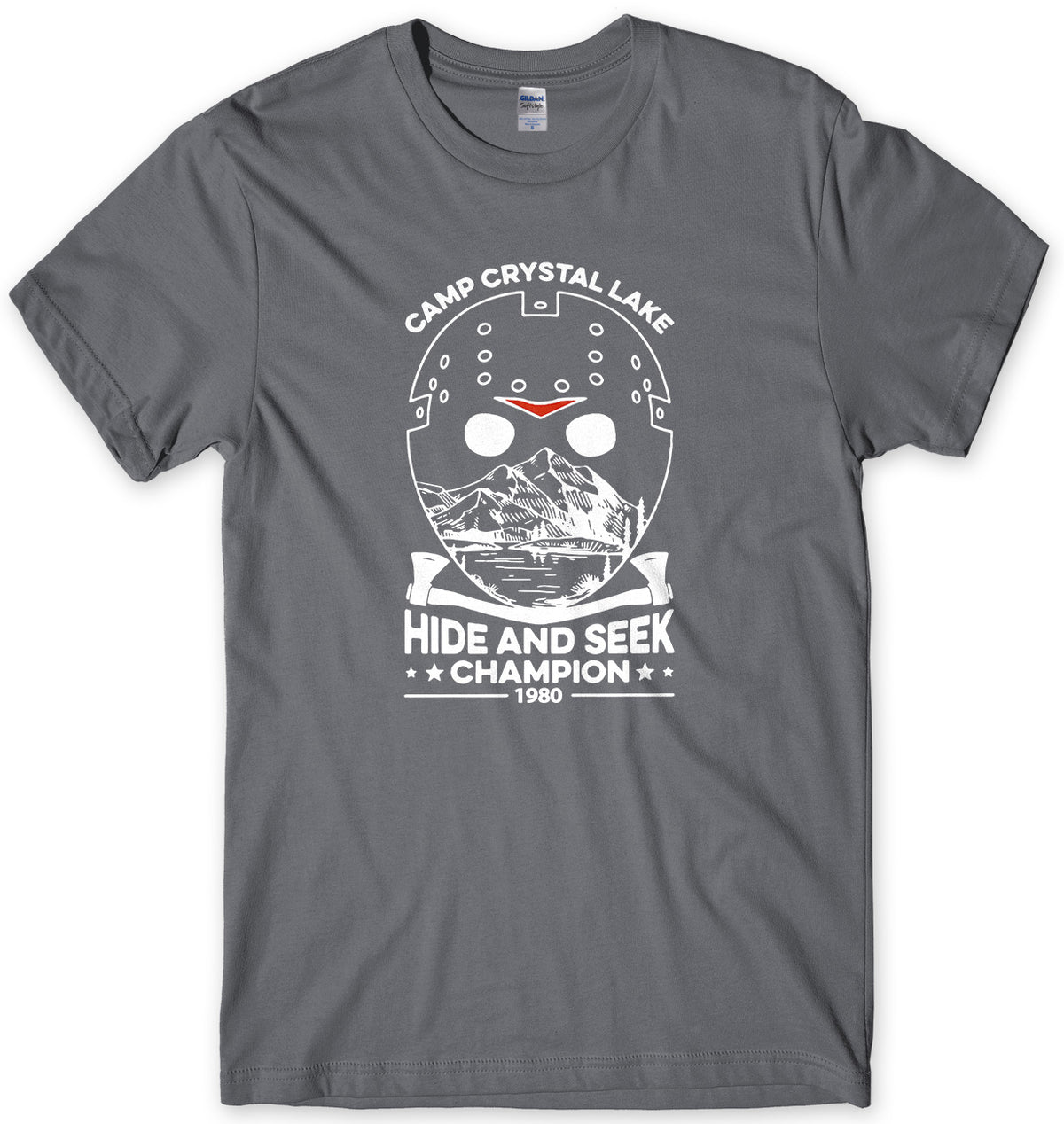 CAMP CRYSTAL LAKE HIDE AND SEEK CHAMPION MENS UNISEX T-SHIRT