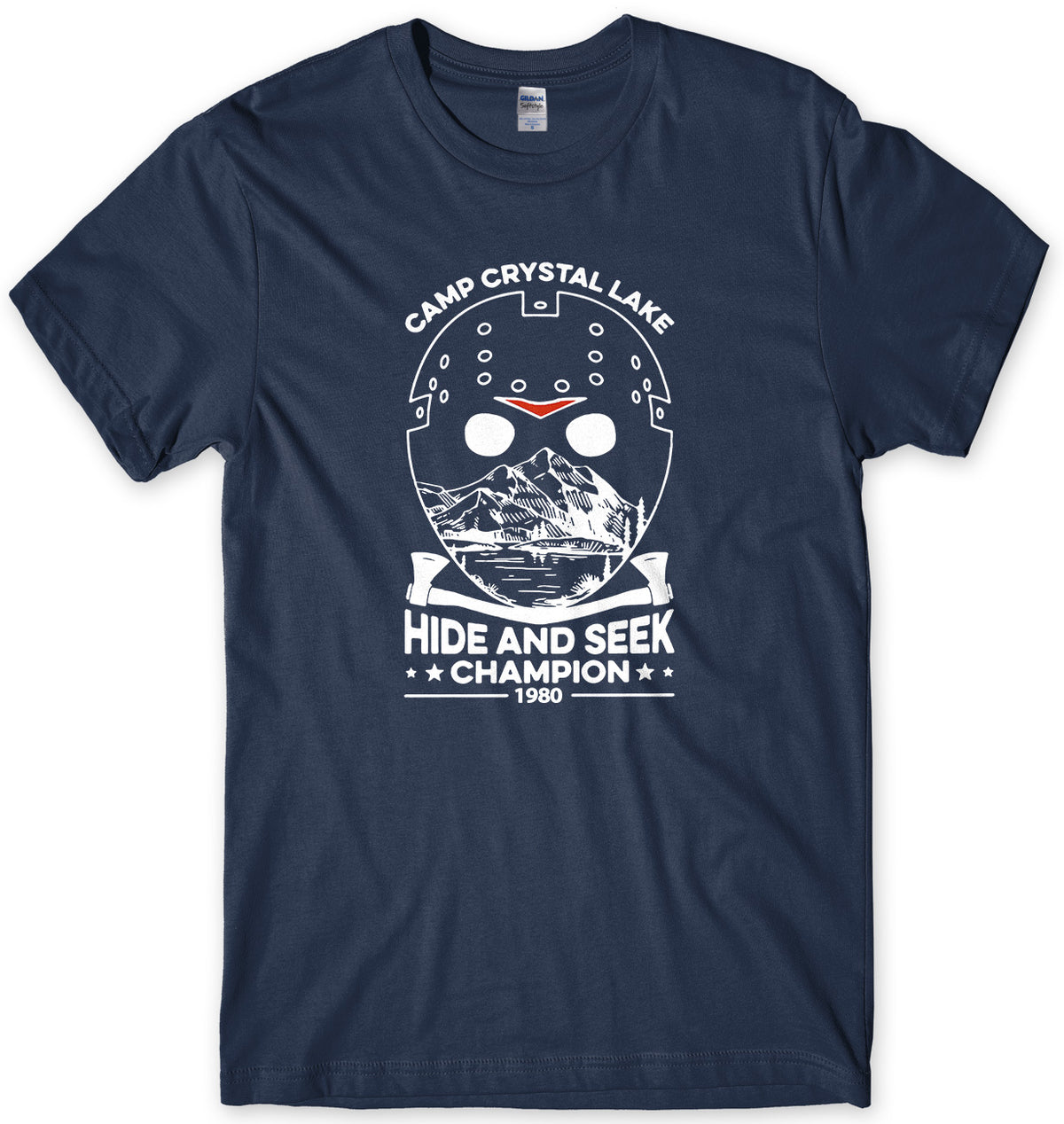 CAMP CRYSTAL LAKE HIDE AND SEEK CHAMPION MENS UNISEX T-SHIRT