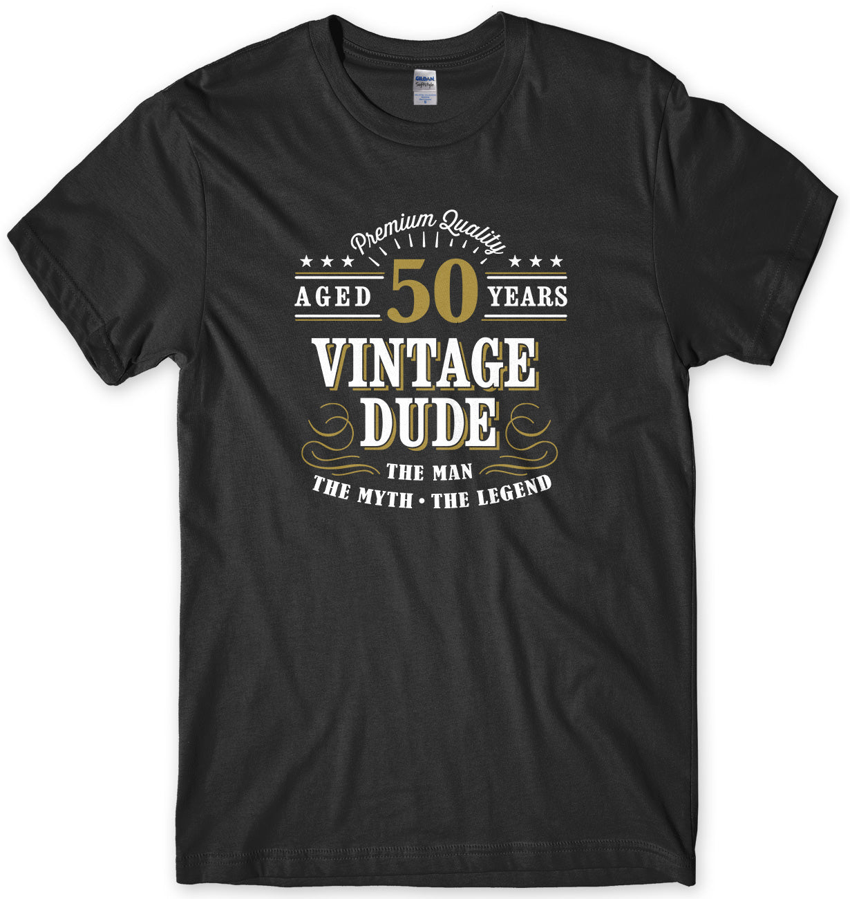 Vintage Dude The Man The Myth The Legend Mens Personalised Birthday T-Shirt