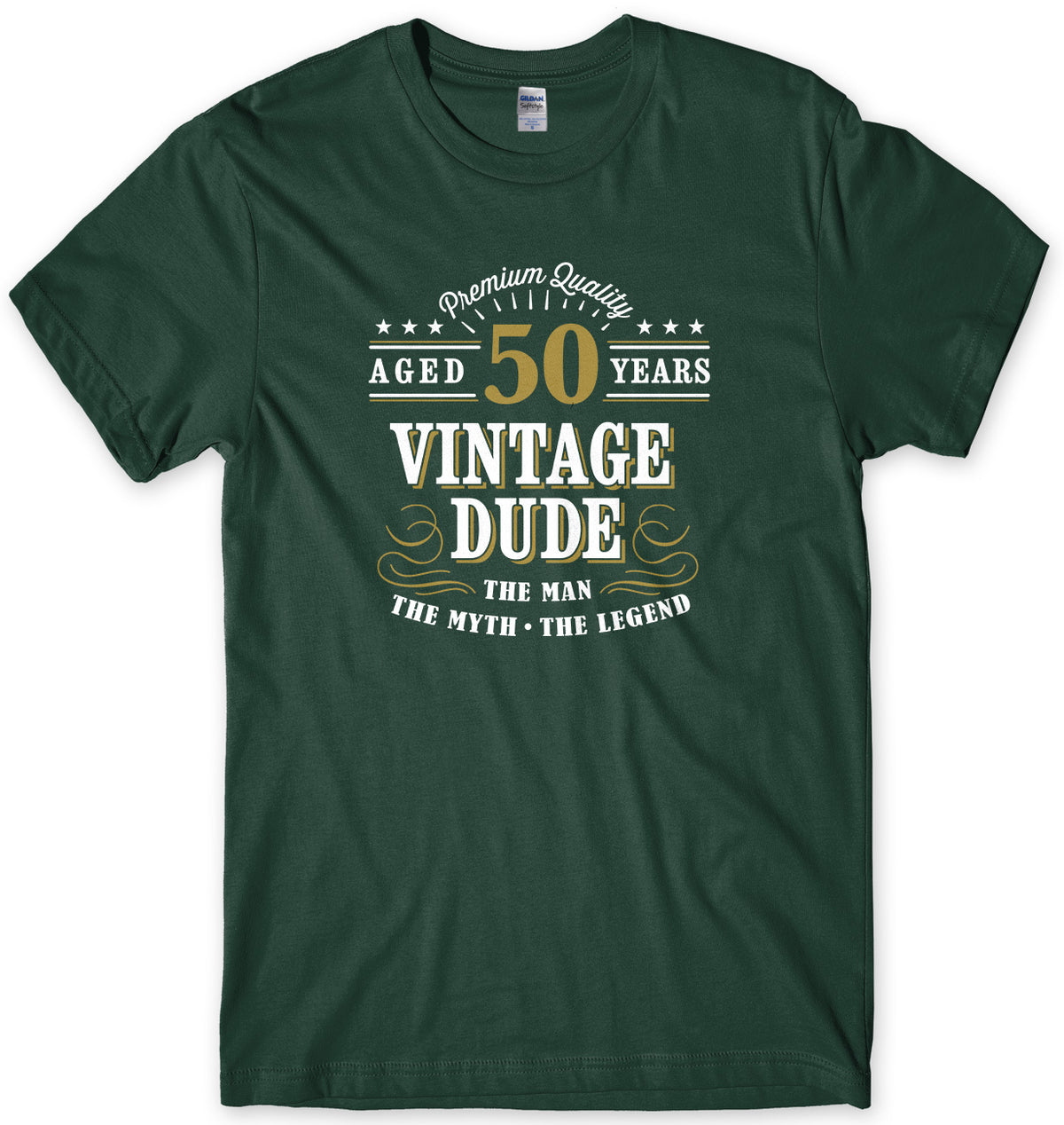 Vintage Dude The Man The Myth The Legend Mens Personalised Birthday T-Shirt