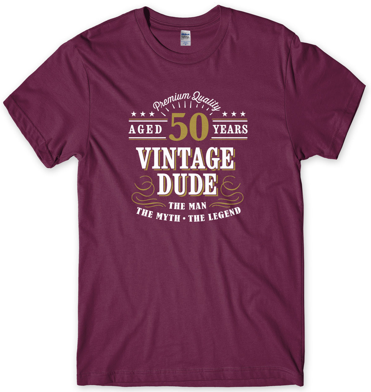 Vintage Dude The Man The Myth The Legend Mens Personalised Birthday T-Shirt