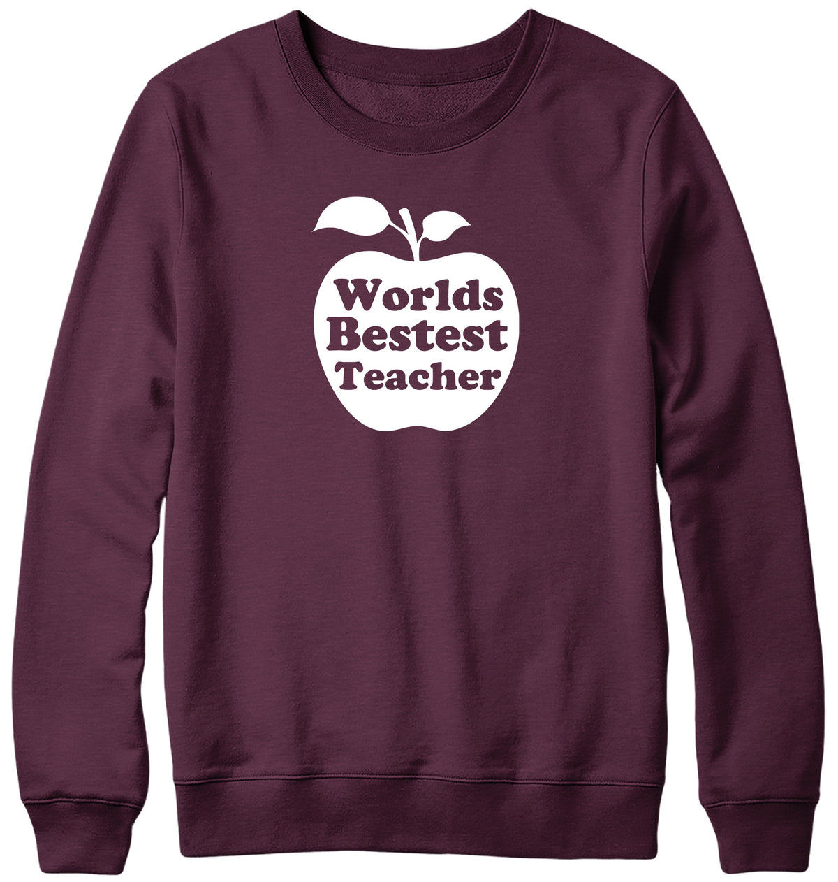 WORLD&#39;S BESTEST TEACHER WOMENS LADIES MENS UNISEX SWEATSHIRT
