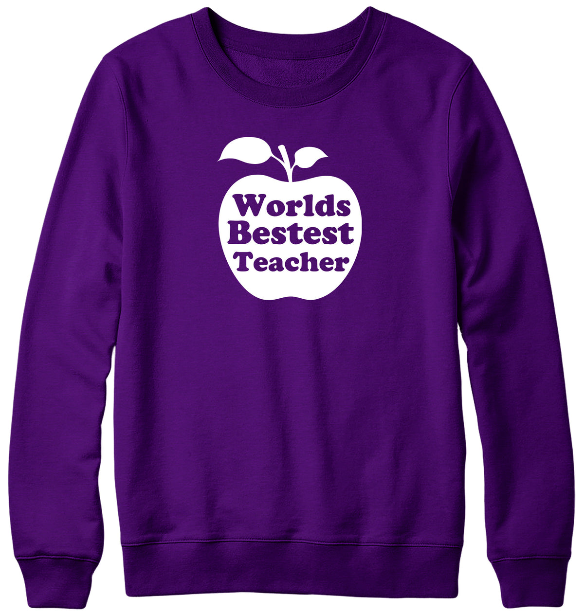 WORLD&#39;S BESTEST TEACHER WOMENS LADIES MENS UNISEX SWEATSHIRT