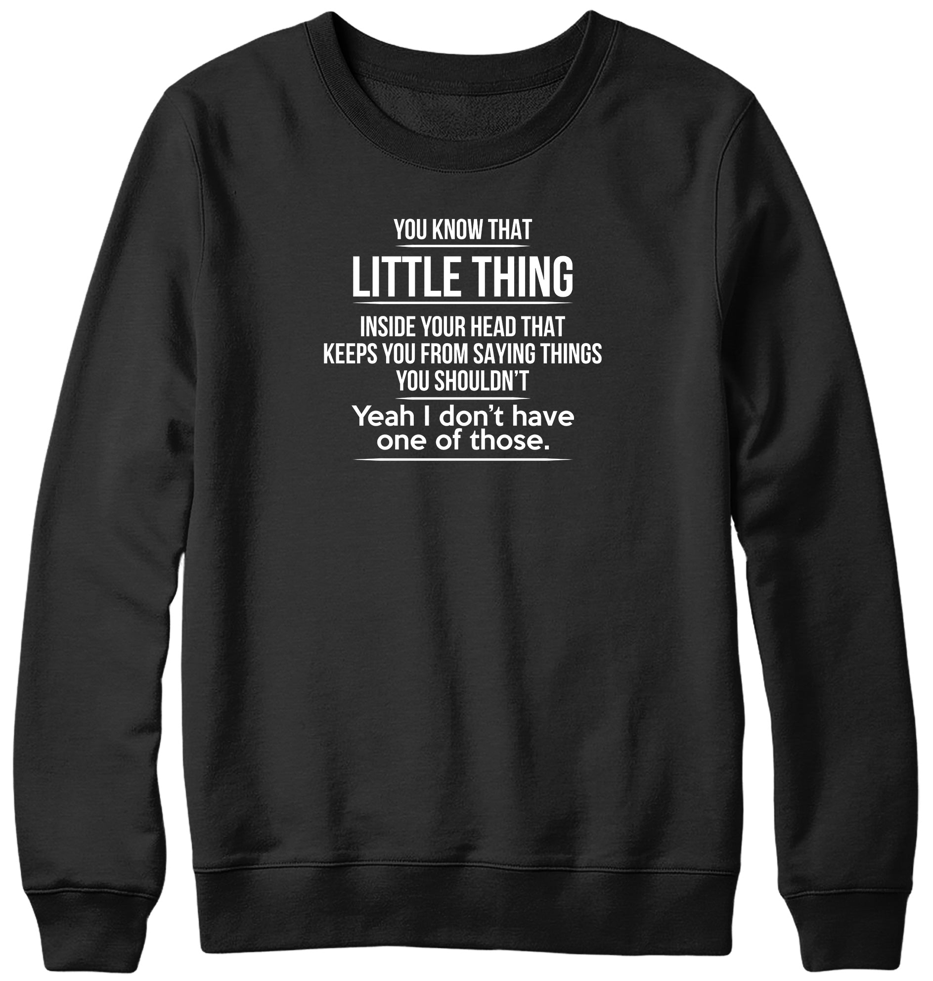 THAT LITTLE THING INSIDE YOUR HEAD THAT KEEPS YOU FROM SAYING THINGS YOU SHOULDN'T MENS LADIES WOMENS UNISEX SWEATSHIRT SWEATER