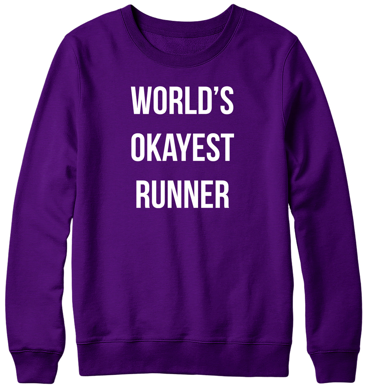 WORLD&#39;S OKAYEST RUNNER MENS LADIES WOMENS UNISEX SWEATSHIRT SWEATER