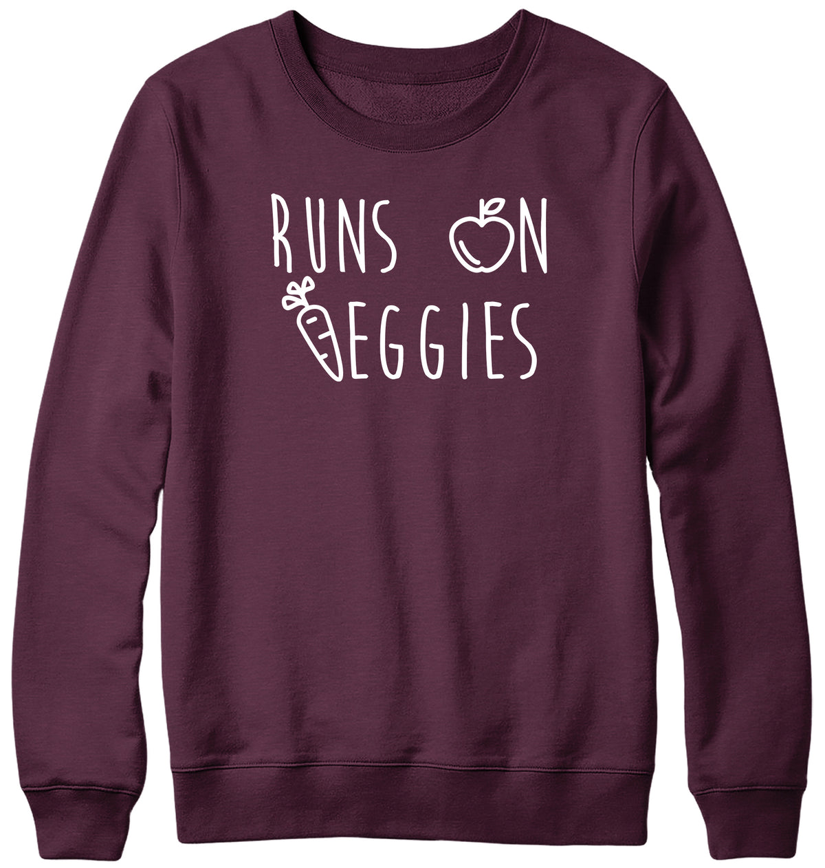 RUNS ON VEGGIES WOMENS LADIES MENS UNISEX SWEATSHIRT