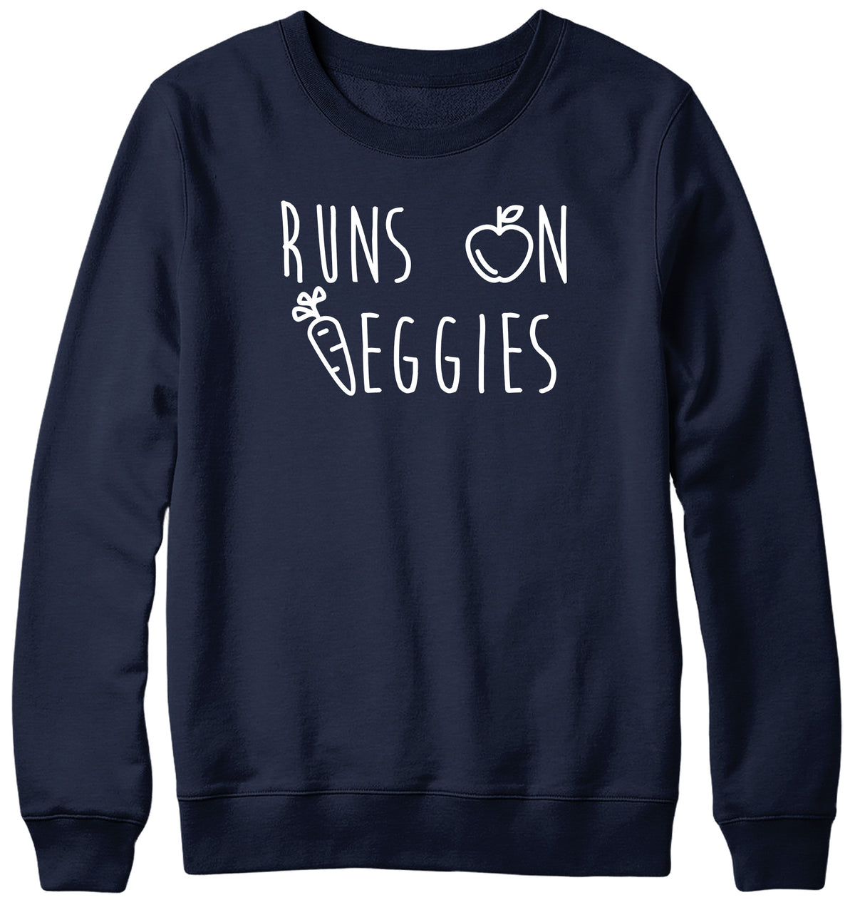 RUNS ON VEGGIES WOMENS LADIES MENS UNISEX SWEATSHIRT