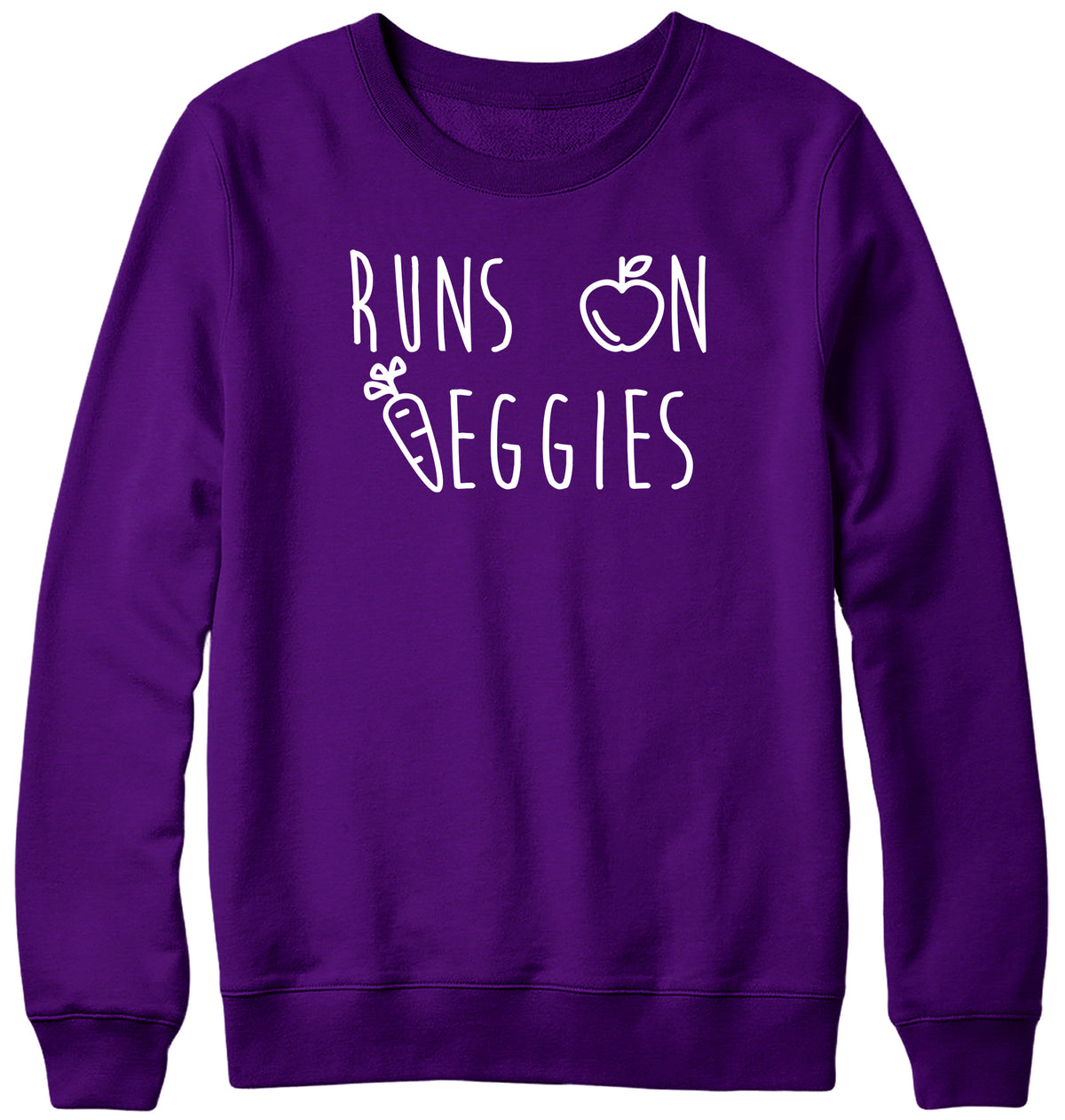 RUNS ON VEGGIES WOMENS LADIES MENS UNISEX SWEATSHIRT