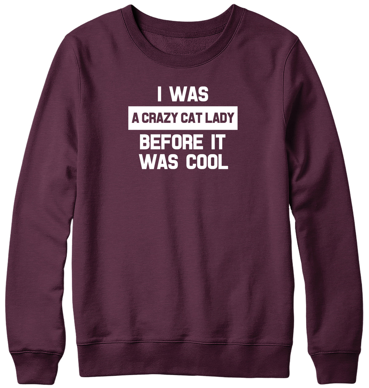 I WAS A CRAZY CAT LADY BEFORE IT WAS COOL WOMENS LADIES MENS UNISEX SWEATSHIRT