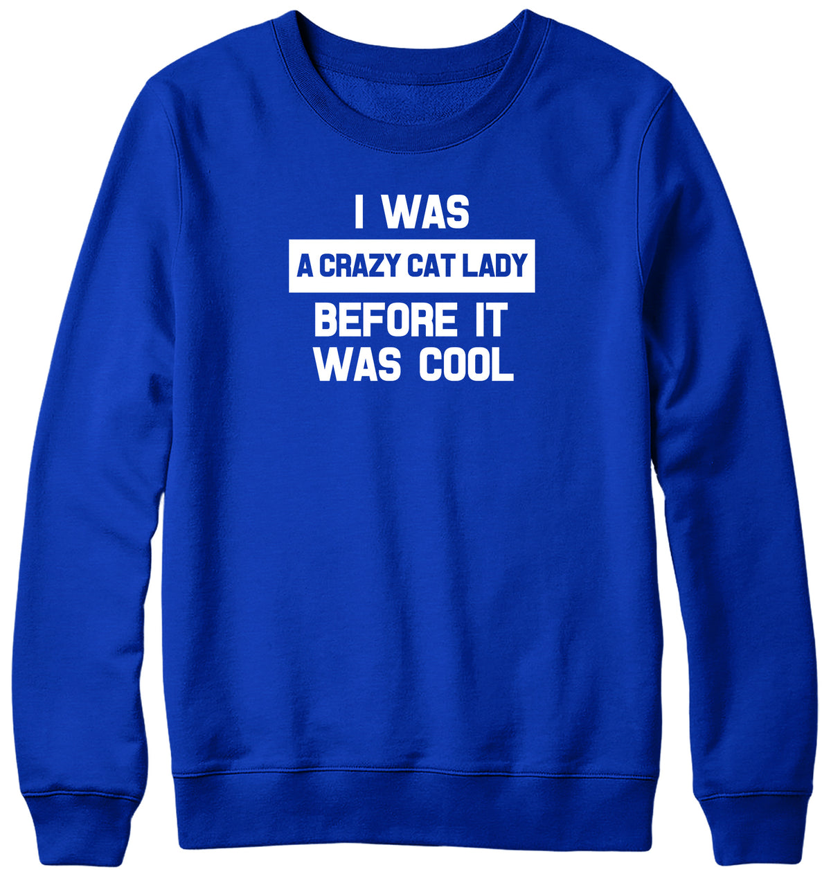 I WAS A CRAZY CAT LADY BEFORE IT WAS COOL WOMENS LADIES MENS UNISEX SWEATSHIRT