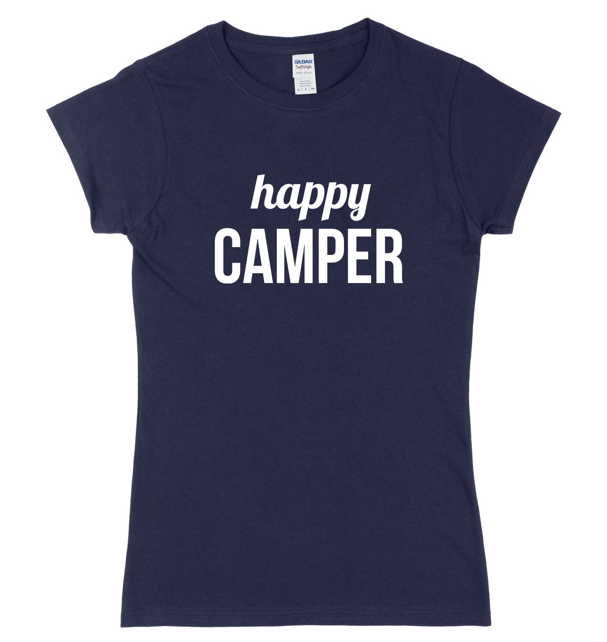 Happy Camper Womens Ladies Slim Fit T-Shirt