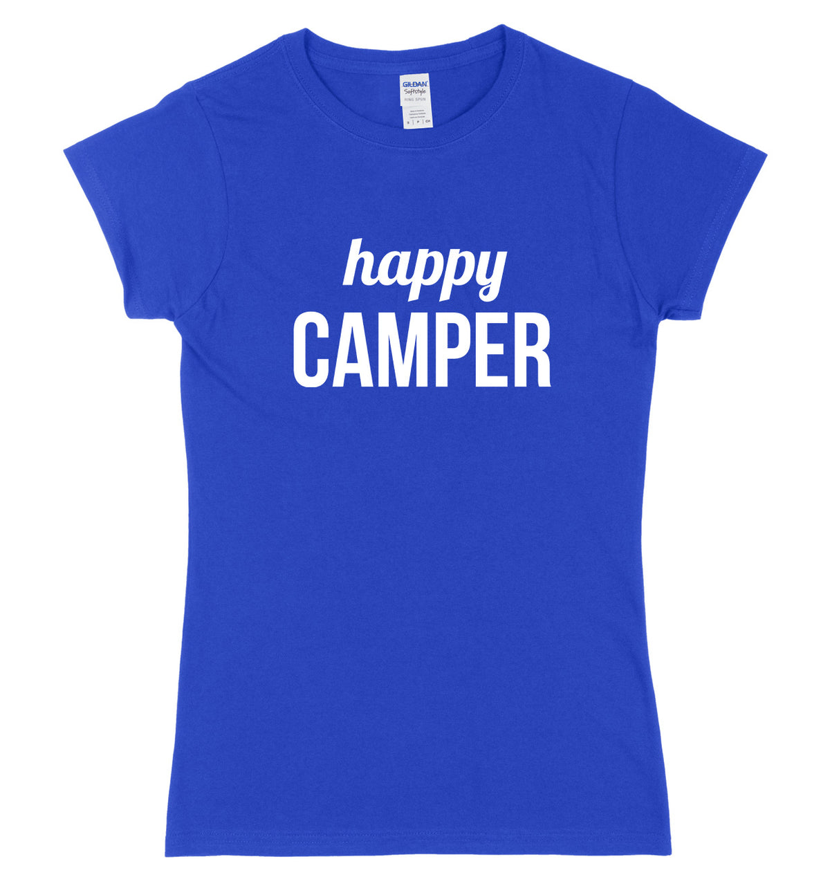 Happy Camper Womens Ladies Slim Fit T-Shirt