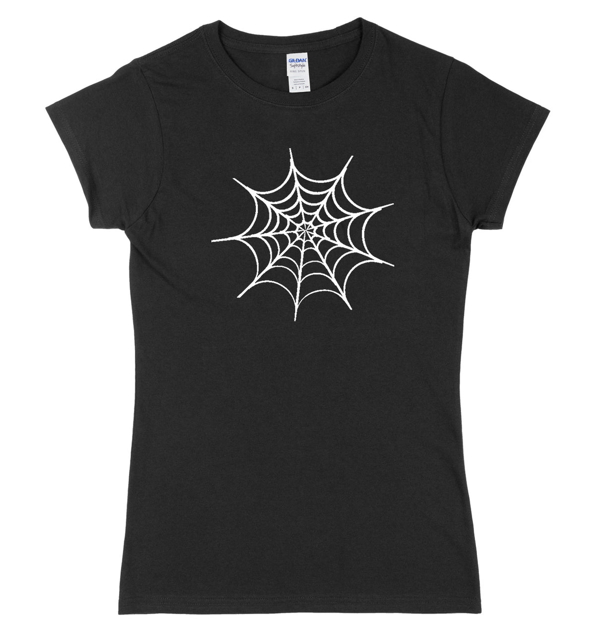 Spiderweb Spiders Web Design Womens Ladies Slim Fit Halloween T-Shirt