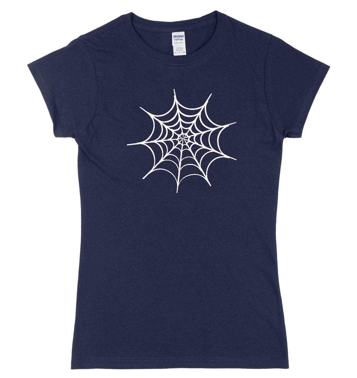 Spiderweb Spiders Web Design Womens Ladies Slim Fit Halloween T-Shirt