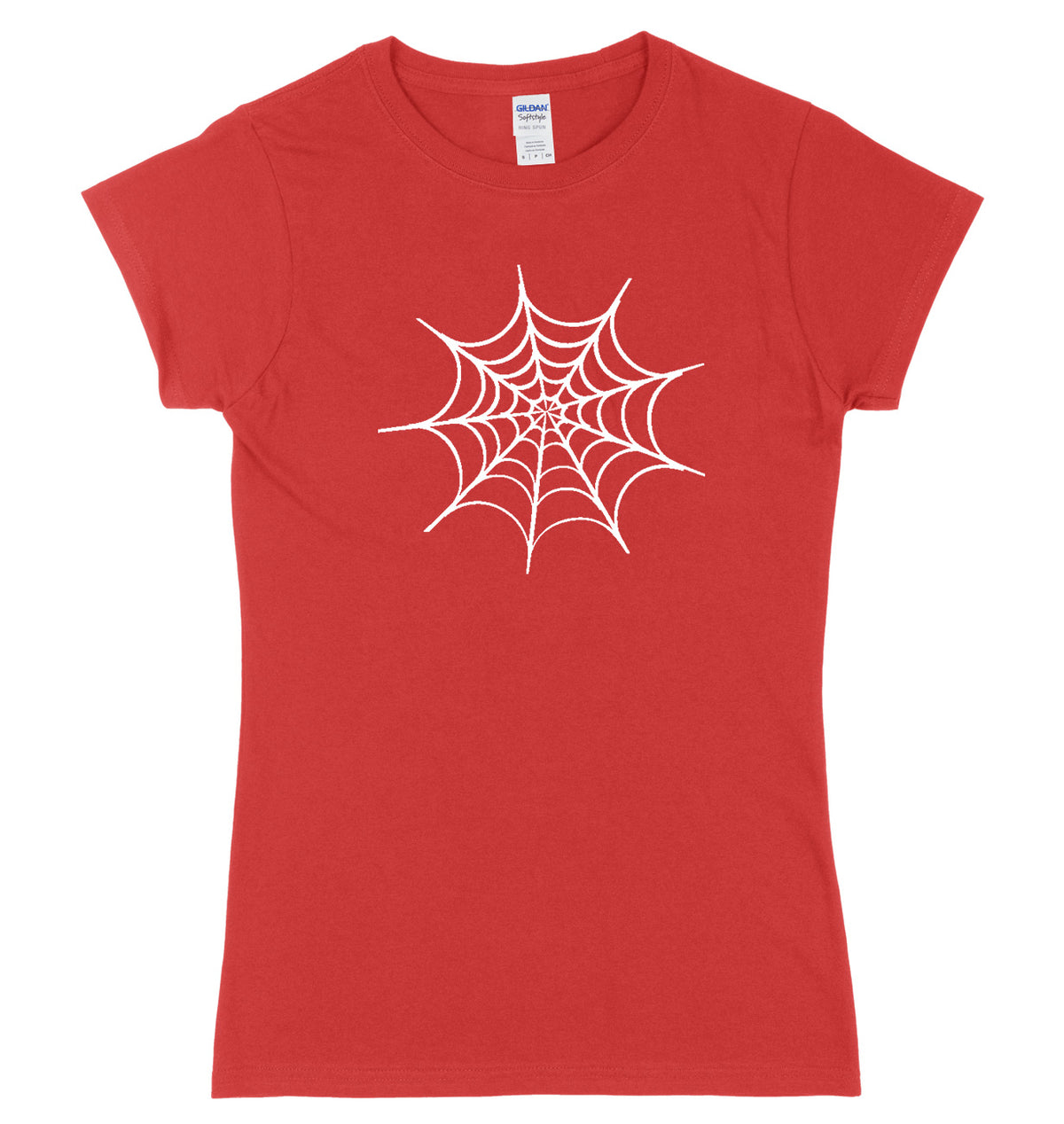Spiderweb Spiders Web Design Womens Ladies Slim Fit Halloween T-Shirt